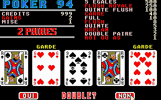 Poker 94 atari screenshot